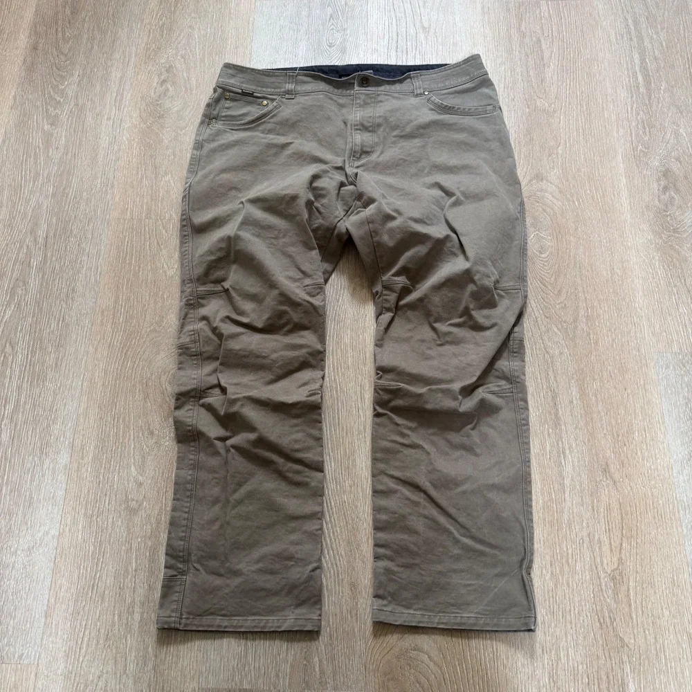 Kuhl Legendary Rydr Pants Mens 38x30 Brown Gray Articulated Knee Heavyweight - Picture 1 of 12